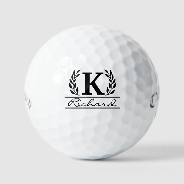 Monogram Golf Balls - Personalised Initials & Logo (Front)