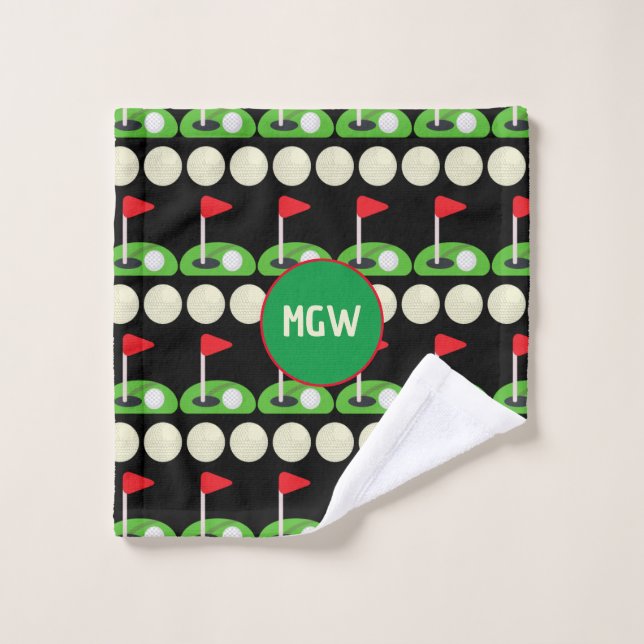 Monogram Golf Bathroom Towel Set (Wash Cloth)