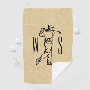 Monogram Golf Sports Design Leather Look Towel
