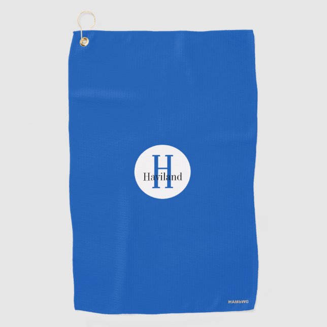 Monogram Golf Towel with Name and Initial (Front)