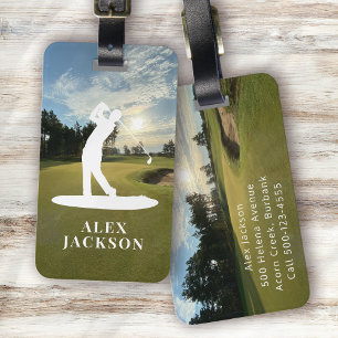 Monogram Golfer Add Your Logo Luggage Tag
