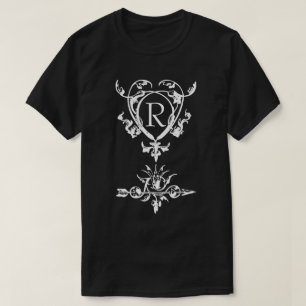 Monogram Gothic Heart And Arrow Motif T-Shirt