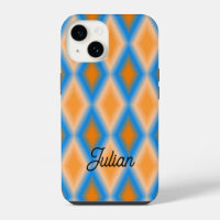 Monogram gradient orange blue diamond shapes