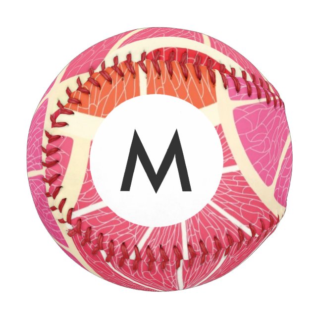 Monogram Grapefruit vintage background Baseball (Front Left)