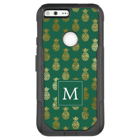 Monogram | Green & Gold Pineapples OtterBox Commuter Google Pixel XL Case