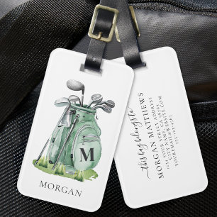 Monogram Green Golf Bag Luggage Tag