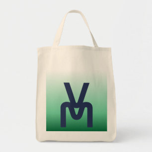 Monogram Green Gradient Tote Bag