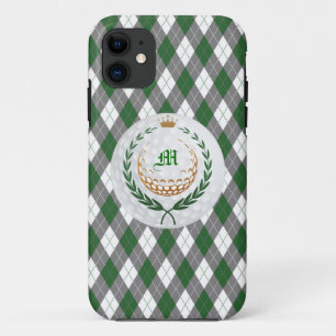 Monogram Green, Grey Argyle iPhone 5 Case