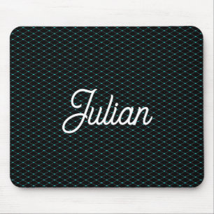 Monogram green net mesh on black mouse mat