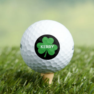Monogram Green Shamrock Golf Balls