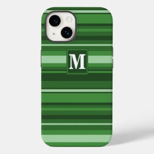 Monogram green stripes iPhone 14 case