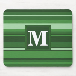 Monogram green stripes mouse mat