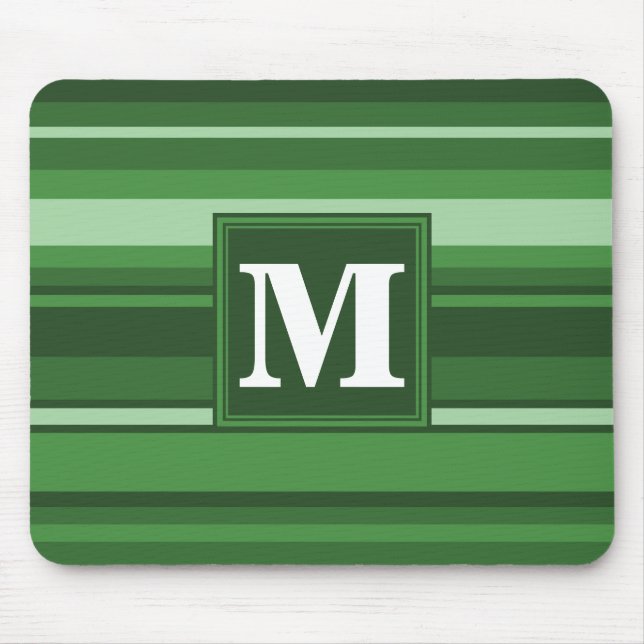 Monogram green stripes mouse mat (Front)