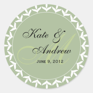 Monogram green  wedding seal