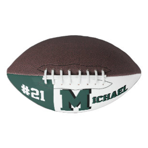 Monogram Green & White American Football