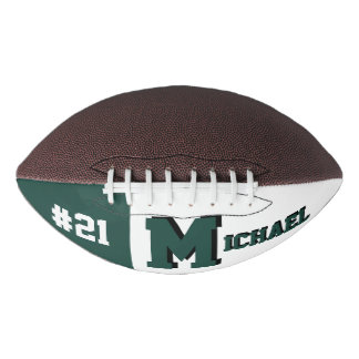 Monogram Green & White American Football