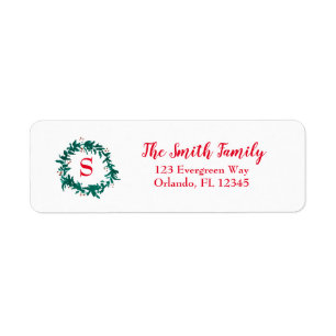 Monogram Green Wreath Christmas