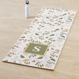 Monogram Greenery Autumn Colours Yoga Mat