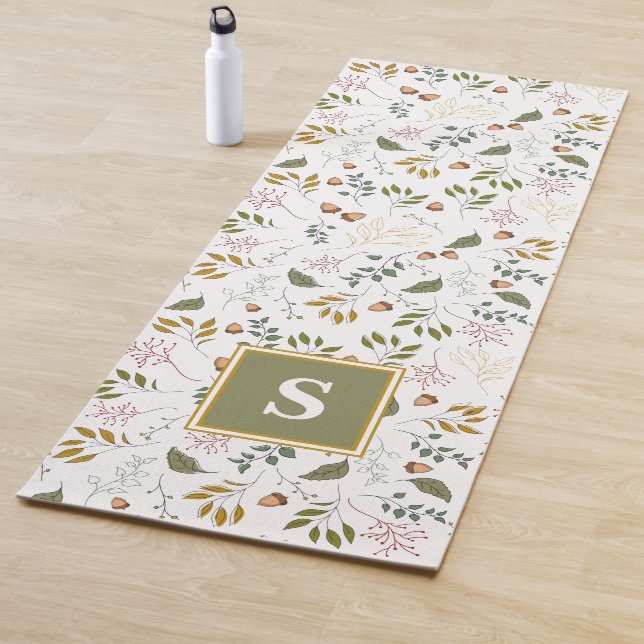Monogram Greenery Autumn Colours Yoga Mat (In Situ)