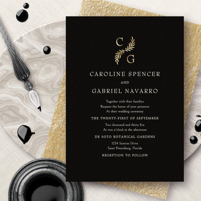 Monogram Greenery Laurel Wedding (Creator Uploaded)