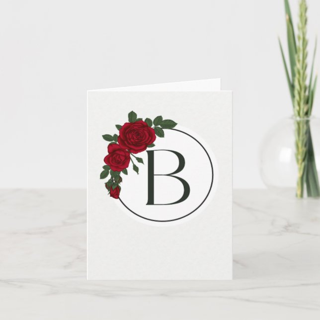 Monogram Greetings Card - Letter B (Front)