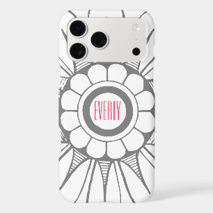 Monogram Grey and Pink Modern Medallion Pattern