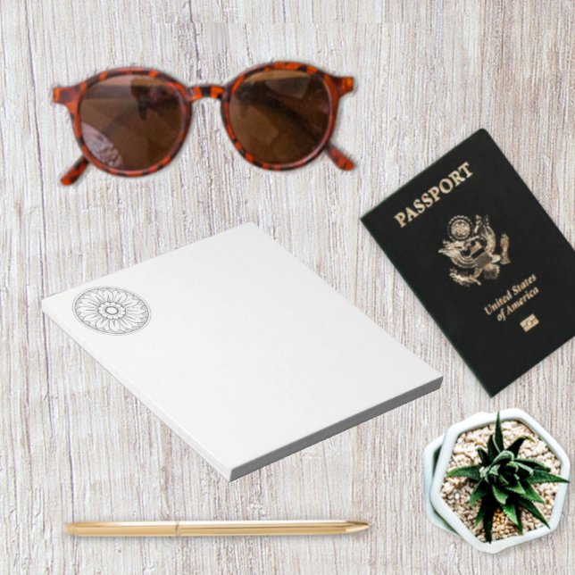 Monogram Grey and Pink Modern Medallion Pattern Notepad (Creator Uploaded)