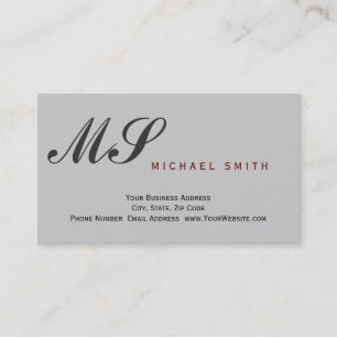 Monogram Grey Attorney at Law Business Card