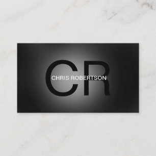 Monogram Grey Black Business Card