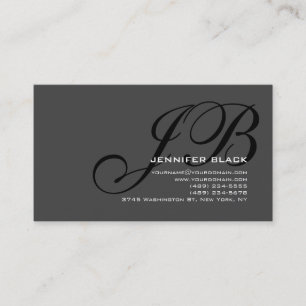 Monogram Grey Black Colour Tones Business Card