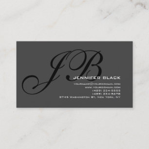 Monogram Grey Black Colour Tones Business Card
