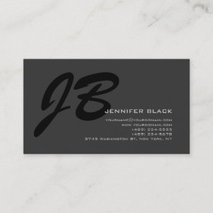 Monogram Grey Black Consultant Business Card