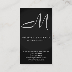 Monogram Grey Black Consultant Business Card