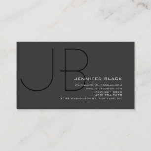 Monogram Grey Black Consultant Business Card