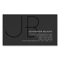 Monogram Grey Black Modern Initial Letters Name