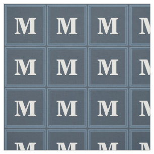 Monogram grey-blue stripes fabric