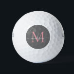 Monogram Grey  Blush Pink Feminine Girly Script Golf Balls<br><div class="desc">Custom Monogram Blush Pink Grey Elegant Girly Script Name Personalised Golf Balls</div>