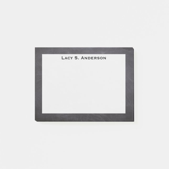 Monogram Grey Chalkboard Post-it Notes (Front)