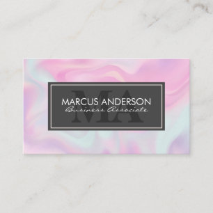 Monogram Grey Frame Liquid Blend Background Appointment Card