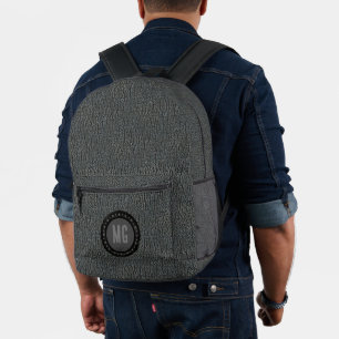 Monogram Grey Leather Printed Backpack
