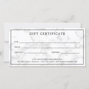 Monogram Grey Marble Business Gift Certificate