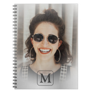 Monogram Grey Silver Photo Keepsake Notebook