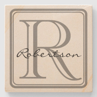 Monogram Grey Square Coaster