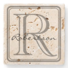 Monogram Grey Square Coaster