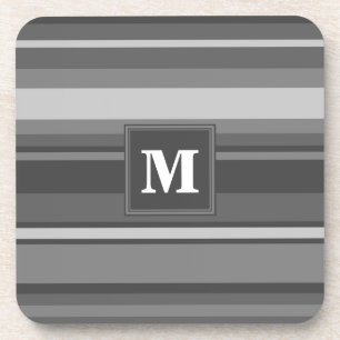 Monogram grey stripes coaster