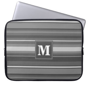 Monogram grey stripes laptop sleeve