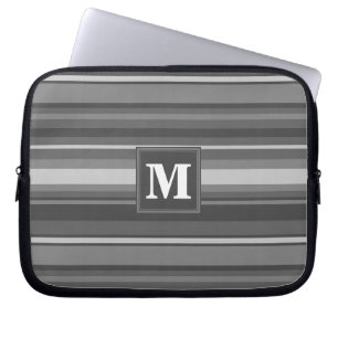Monogram grey stripes laptop sleeve