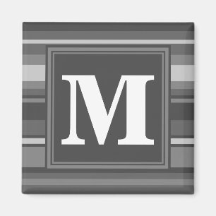 Monogram grey stripes magnet