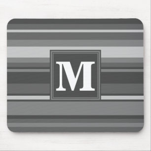 Monogram grey stripes mouse mat