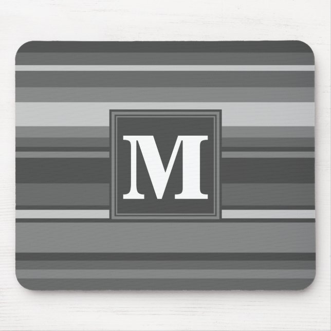 Monogram grey stripes mouse mat (Front)